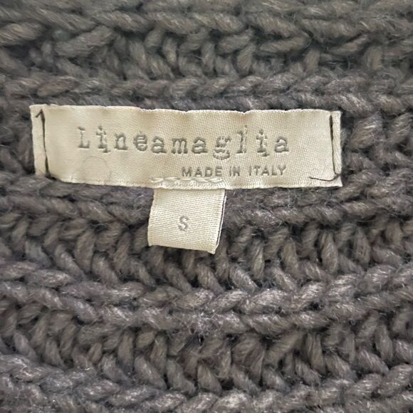 Lineamaglia Cardigan Women’s Small Italian Wool gray knitted sweater - Picture 4 of 6